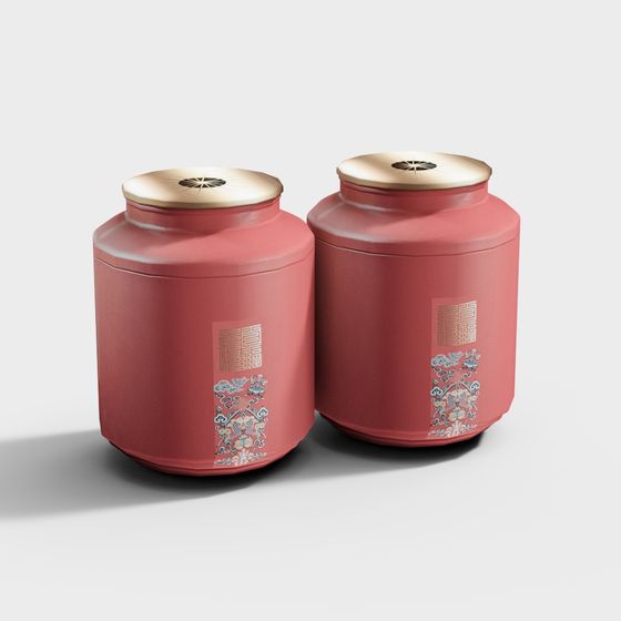 Classical Tea Can 3D model - Low Polygon Design