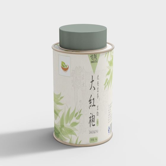 Elegant Kung Fu Tea Can 3D model - Traditional Design