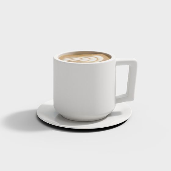 Elegant Low-Poly Coffee Cup 3D model
