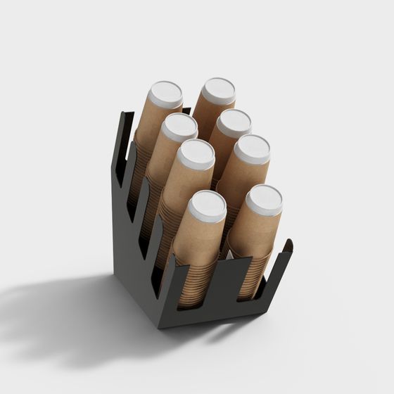 Low-Poly Paper Cup Holder 3D Model