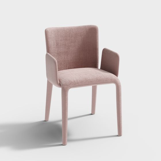 Elegant Pink Armchair 3D model for Modern Interiors