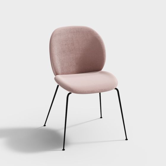 Stylish Pink Chair 3D model for Interiors