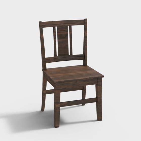 Chic Vintage Wooden Chair 3D model