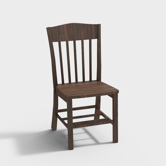 Rustic Wooden Chair 3D model