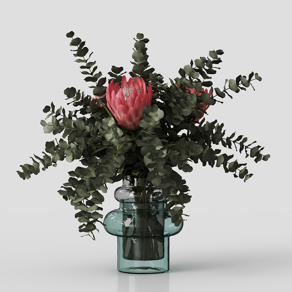 Modern Glass Vase for Green Plants and Flowers