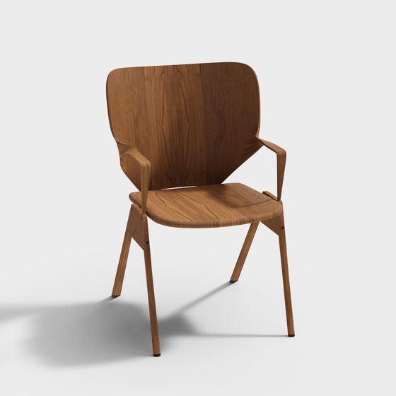 Mid-Century Modern Low-Poly Chair 3D model