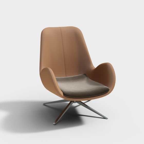 Streamlined Sofa Chair 3D model for Modern Interiors