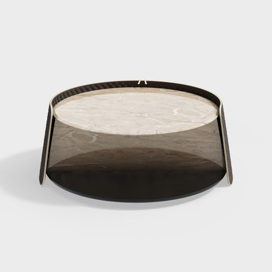 Stylish Low-Poly Round Table 3D model