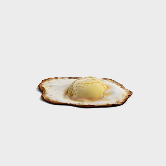 Golden Fried Egg 3D Model
