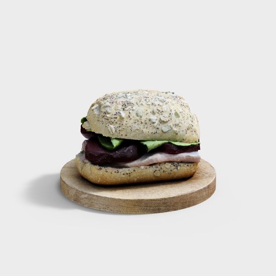 Realistic Healthy Sandwich 3D Model