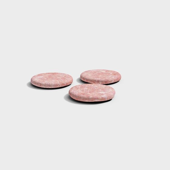 Realistic Pink Marble Discs 3D model