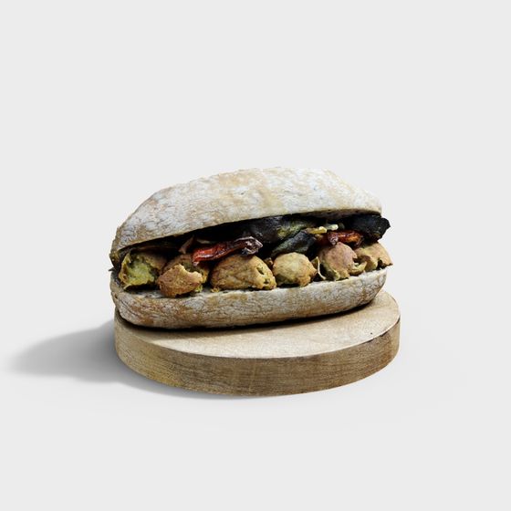 Mouth-Watering 3D Sandwich Model for Designers
