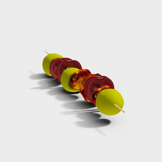 Stunning Skewered Delicacies 3D model