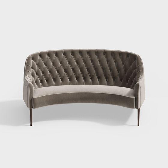Elegant Curved Sofa 3D Model for Modern Interiors