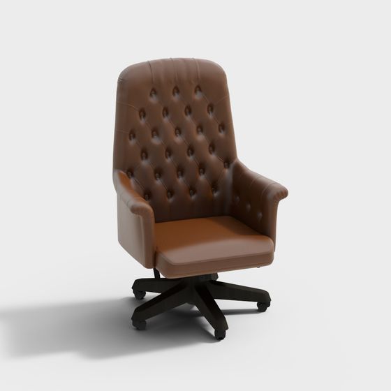 Retro Office Chair 3D model with Unique Charm