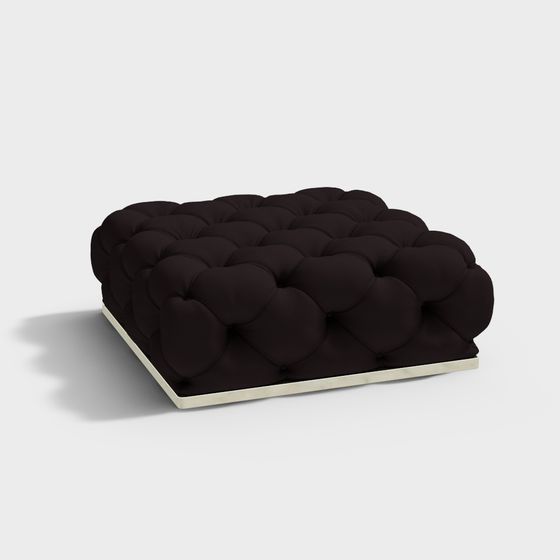 Velvet Textured Stool 3D model