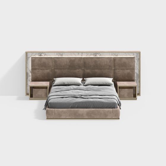 Urban Elegance Bed 3D model for Contemporary Spaces