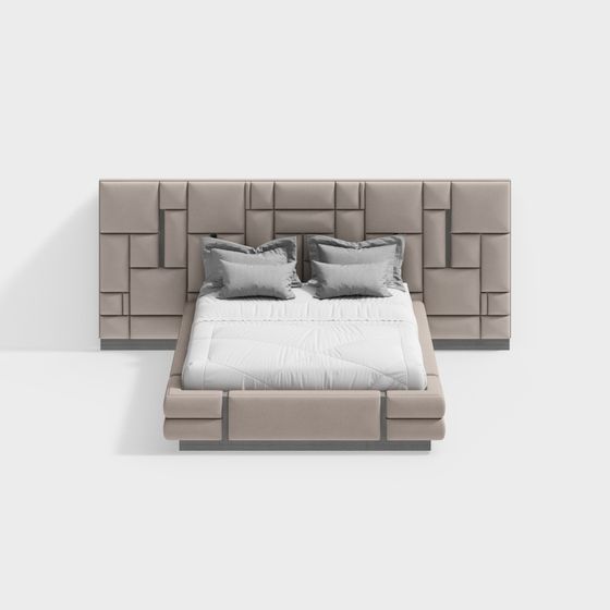 Contemporary Bed 3D model for Stylish Interiors