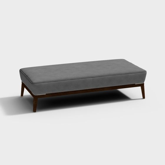 Mid-Century Ottoman 3D model