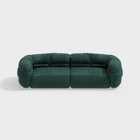 Stylish Mid-Century Sofa 3D model for Contemporary Spaces