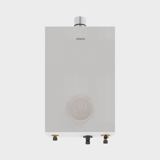 Gas Water Heater HT7-G30 3D Model in Gray