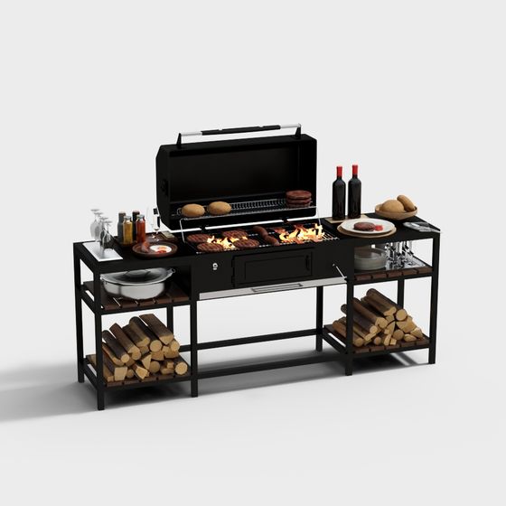 Outdoor Barbecue Grill 3D Model