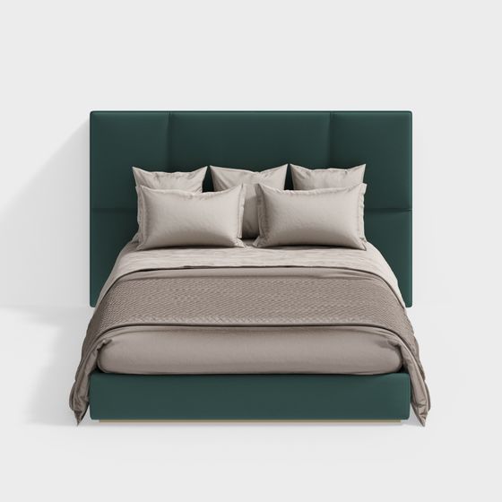 Stylish Low-Poly Bed 3D Model for Cozy Spaces