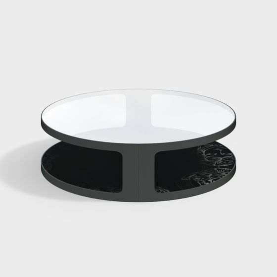 Elegant Round Glass Coffee Table 3D model