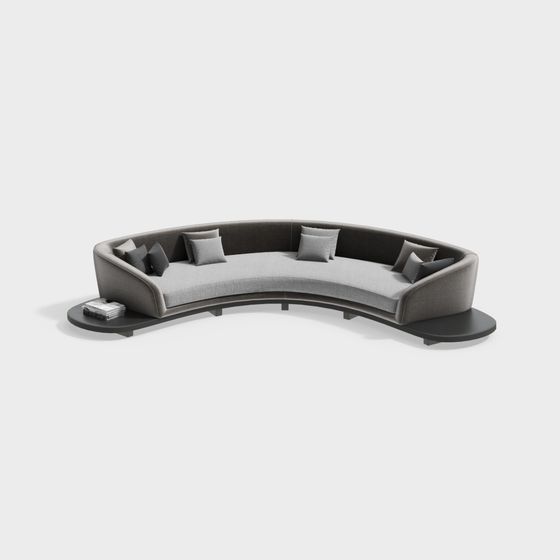 Black Curved Sofa for Office Recreation Area