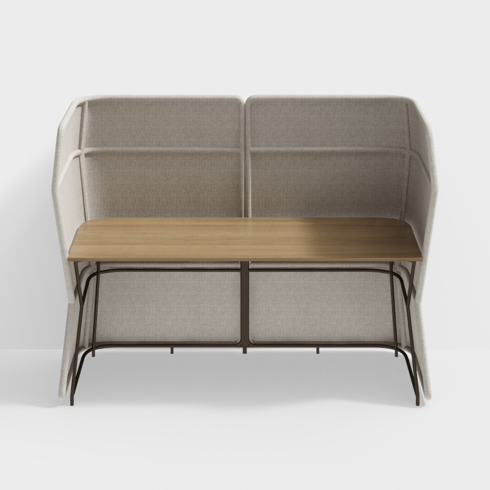 Scrivania semi-chiusa moderna in un'area ufficio aperta