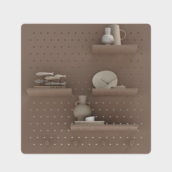 Minimalist Pegboard Shelf 3D model