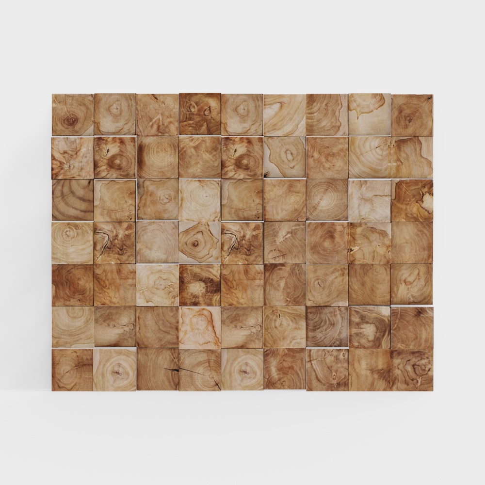 Parete di sfondo puzzle in legno massello moderno