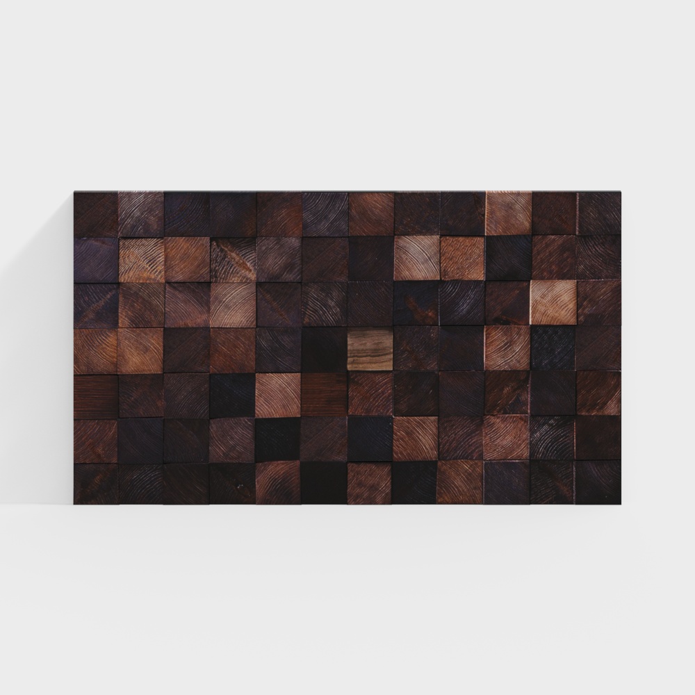 Modern Solid Wood Puzzle Background Wall