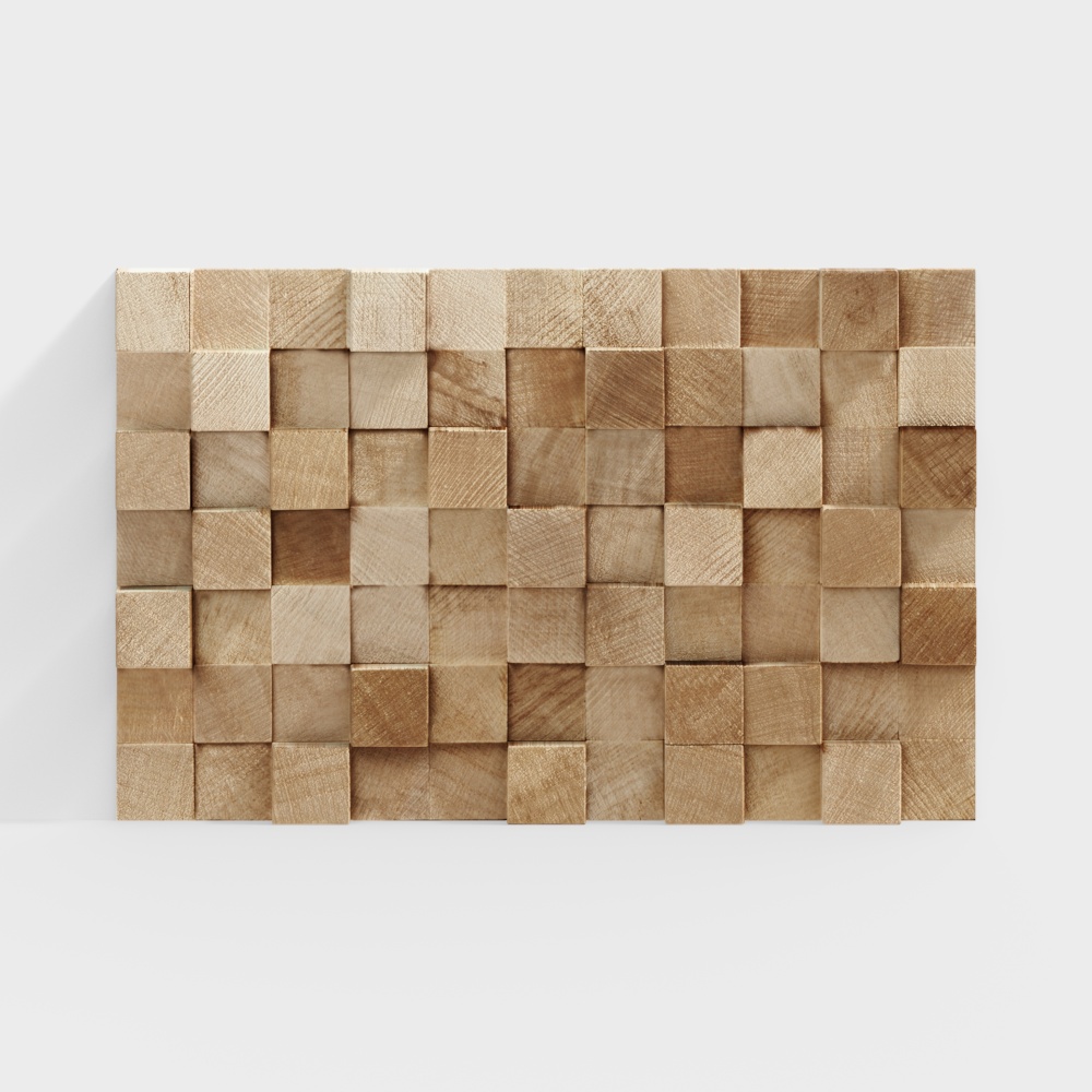 Pared de fondo de rompecabezas de madera maciza moderna