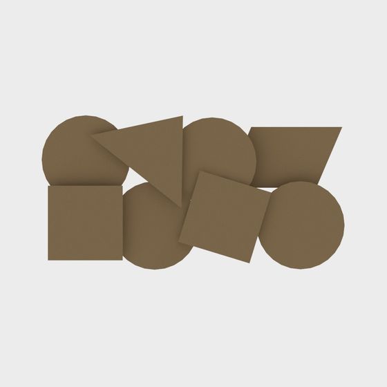 Elegant Brown Low-Poly Geometric 3D Model