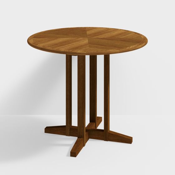 Stylish Low-Polygon Round Table 3D model