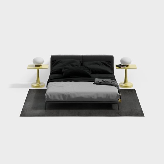 Minimalist 3D Bed Model Design