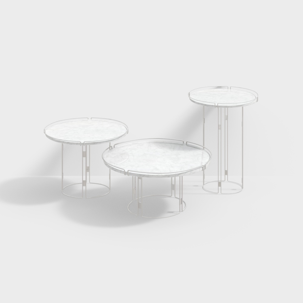 Transparent Round Table Set 3D model