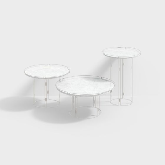 Transparent Round Table Set 3D model