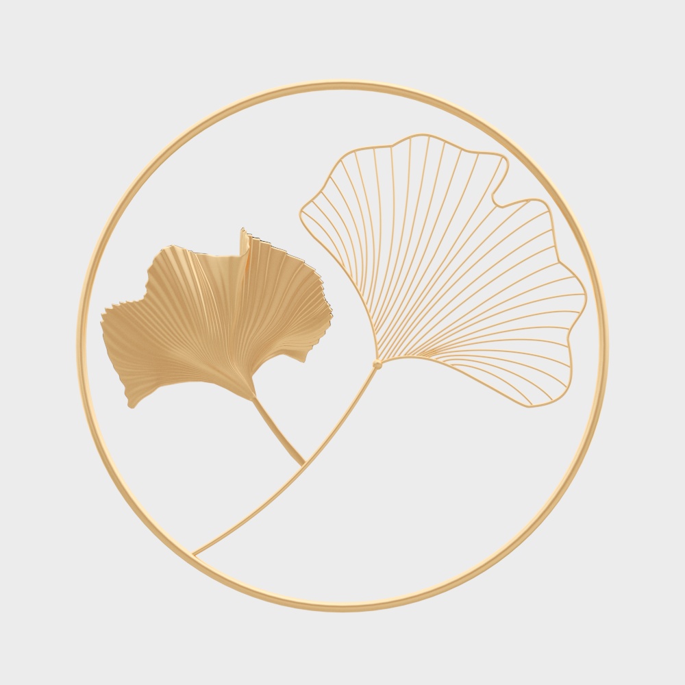 New Chinese-style Ginkgo Leaf Metal Decoration