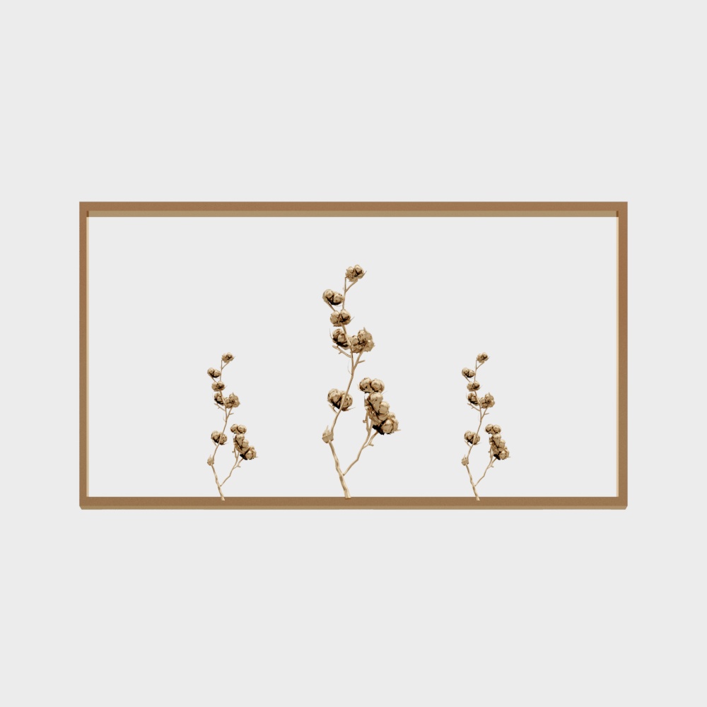 Dried Flower Plant Frame 3D model