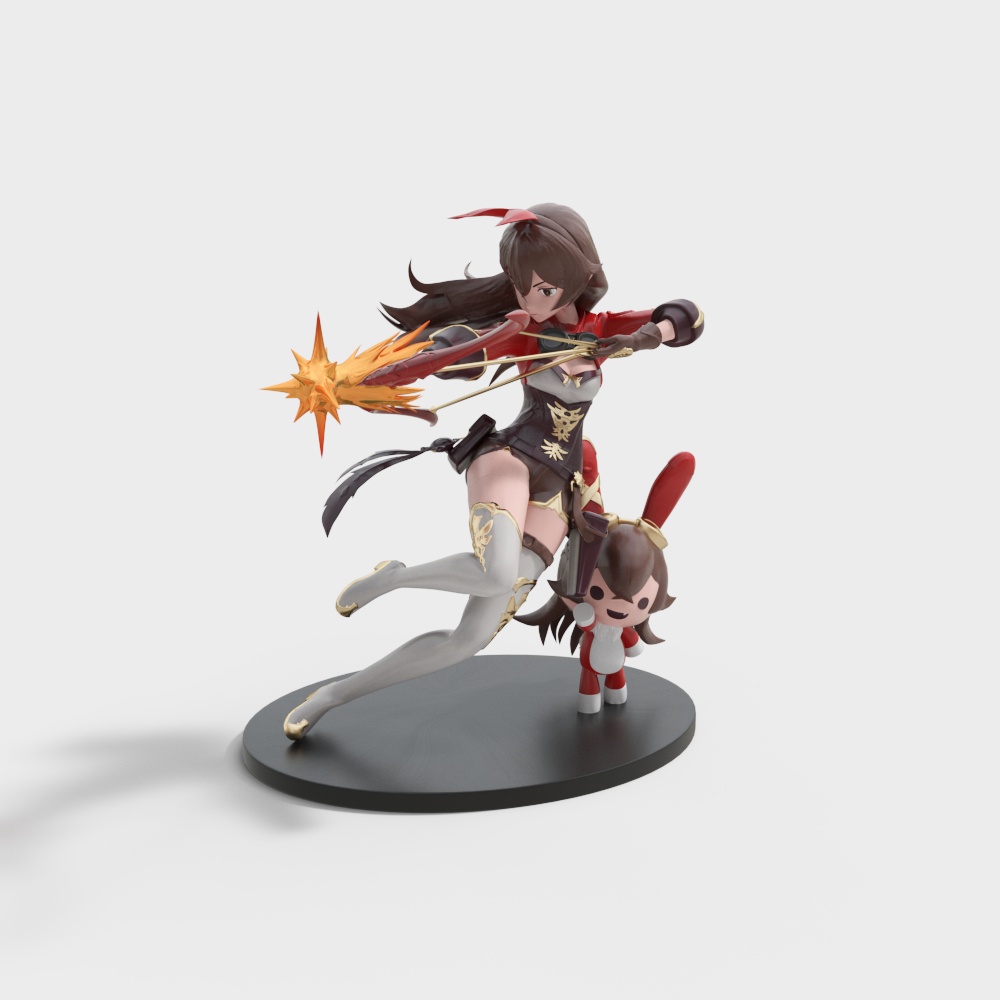 Magical Girl 3D model - Low Poly and High Detail