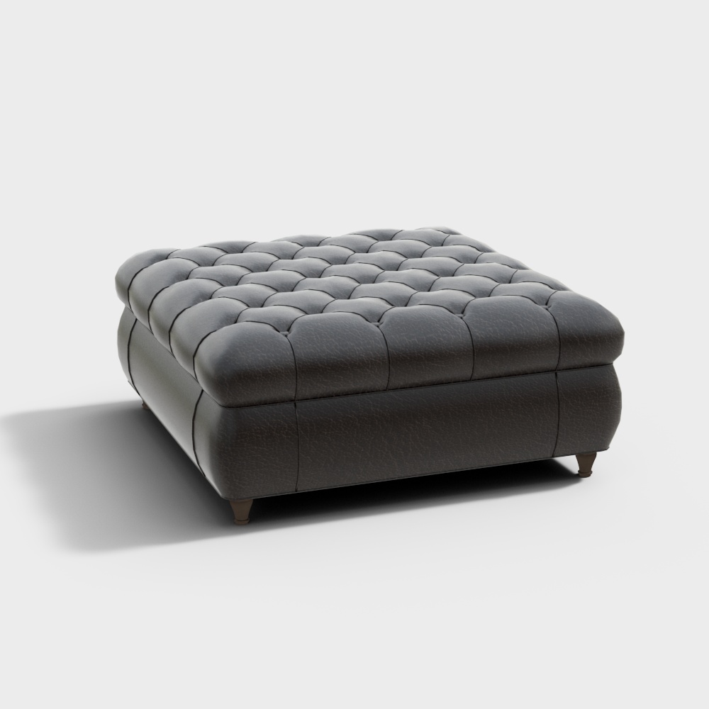 Classic Leather Ottoman 3D model