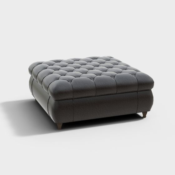 Classic Leather Ottoman 3D model