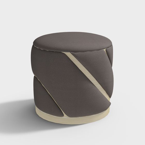 Stylish Round Stool 3D model for Modern Interiors