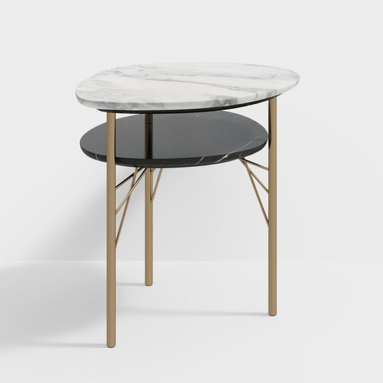 Elegant Marble Side Table 3D model