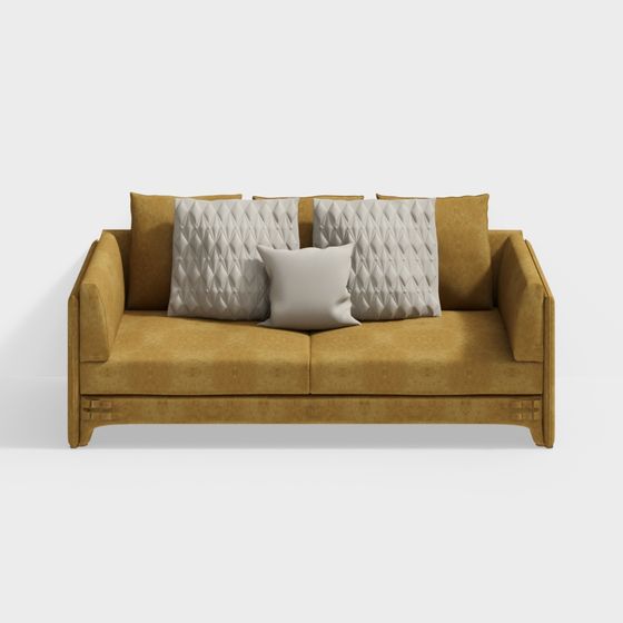 Cozy Minimalist Sofa 3D model for Contemporary Spaces