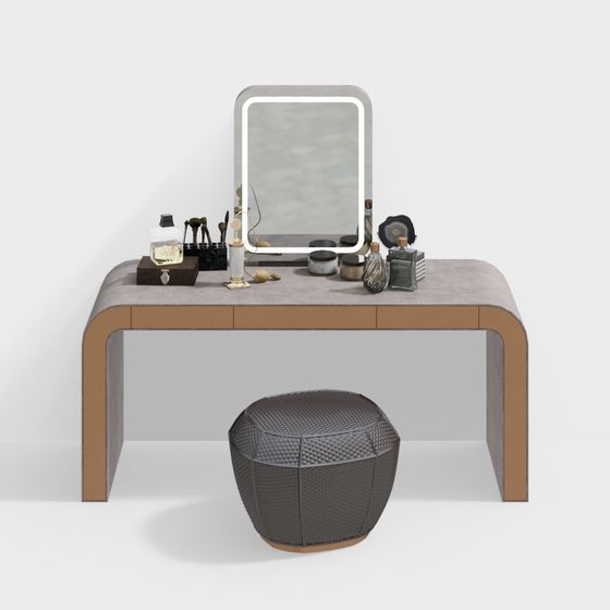 Elegant Modern Vanity Table 3D model
