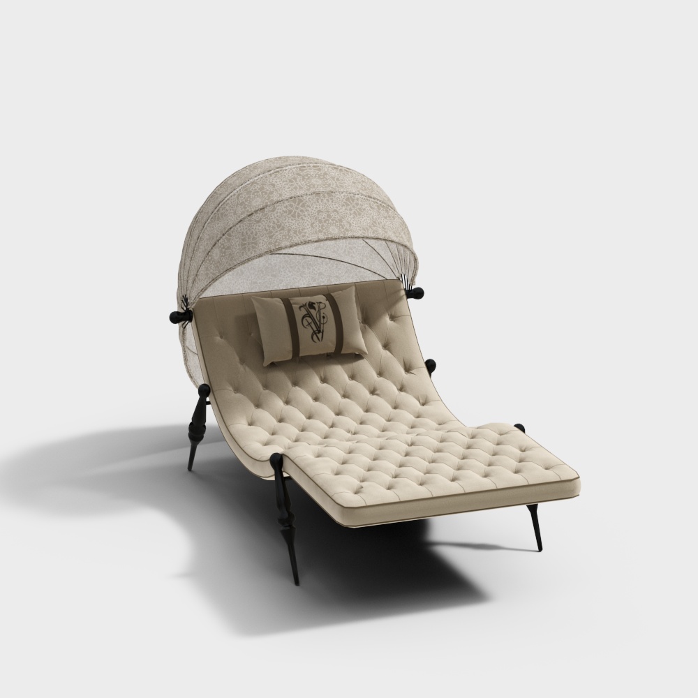 Elegant Low-Poly Lounge Chair 3D model