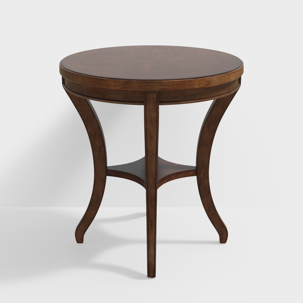 American Solid Wood Round Side Table